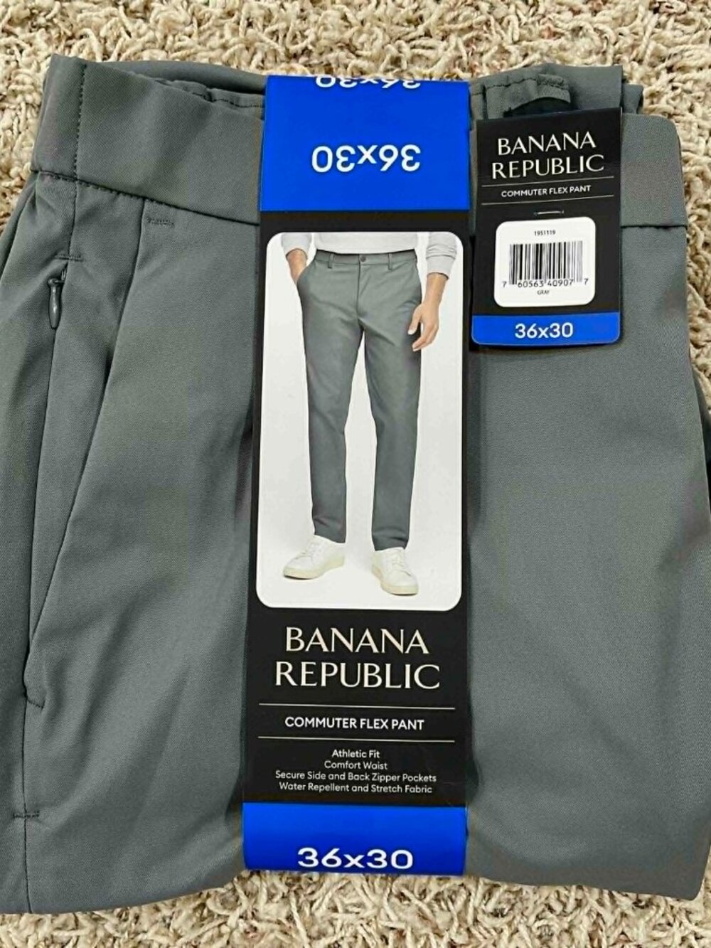 Banana Republic Men's Commuter Pants Gray, Size 36x30 (New)